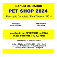 Banco De Dados Pet-shop 2024 Categoria Subcategoria Ncm Desc