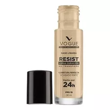 Base De Maquillaje Líquida Vogue Resist Resist Larga Duración Base Líquida Resist Tono Porcelana - 30ml 30g