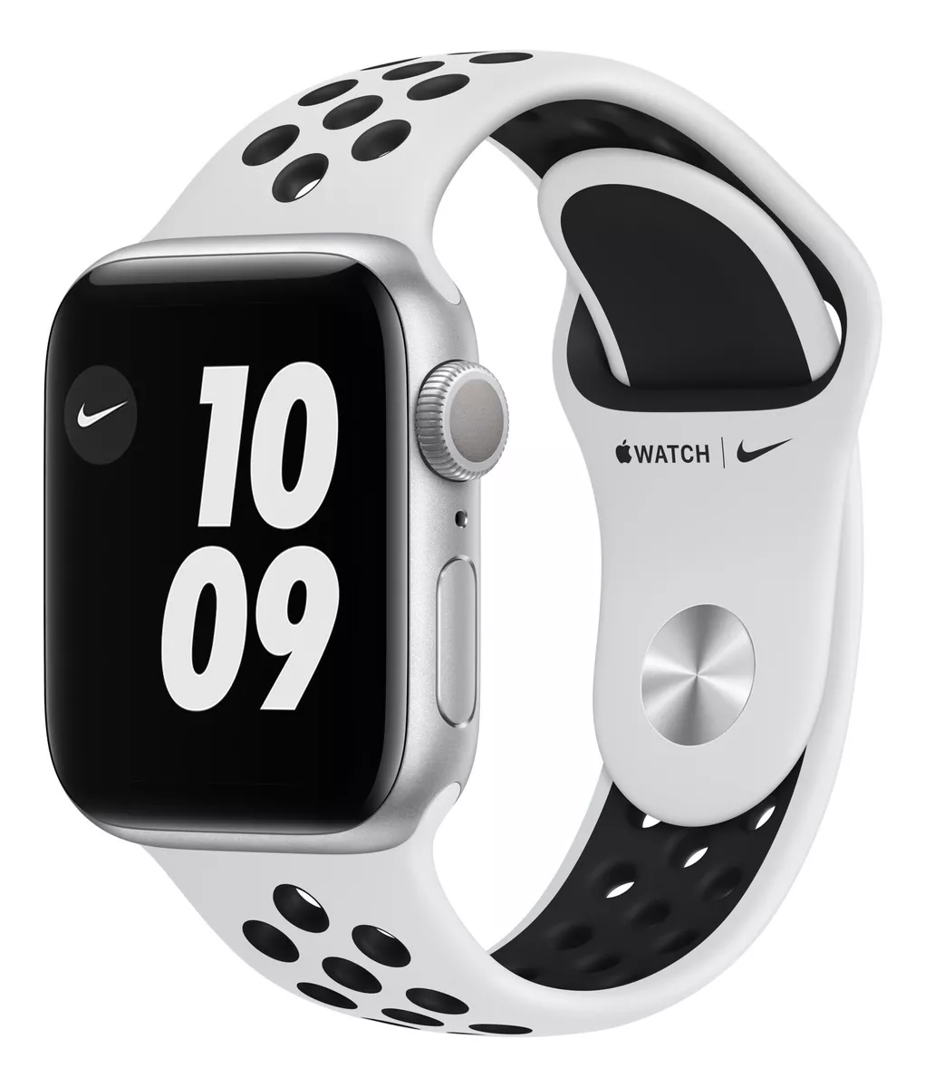 Apple Watch Nike (gps) Series 6 40mm Caixa 40mm De  Alumínio  Prateada Pulseira Esportiva  Platina E Preta A2291