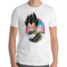 Playera Estampada Con Diseño Vegeta Y Bulma