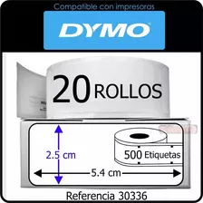 20 Rollos Etiquetas Adhesivas Para Dymo 54x25mm Ref 30336