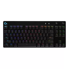 Teclado Gamer Logitech G Pro Series G Pro Qwerty Gx Blue Clicky Inglés Us Color Negro Con Luz Rgb