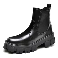 Bota Coturno Feminino Tratorado Elástico Lateral Preto Dubuy