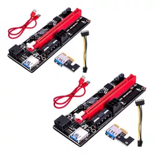 Kit 2 Placas Riser V009s Pci Express 16x Usb 3.0 Extensor