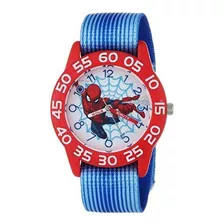 Marvel Boy 's' Spider-man 'plástico Y Nylon De Cuarzo Reloj 