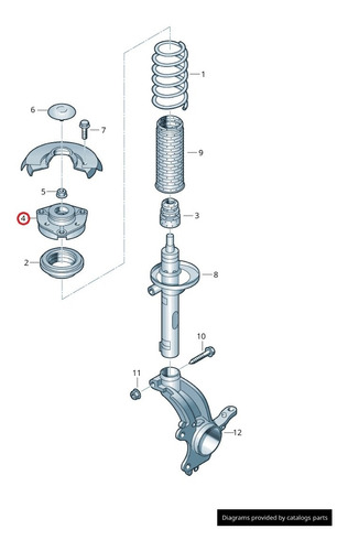 Base Amortiguador Delantero Vw Crossfox 1.6 2003 A 2014oem Foto 4