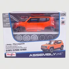 Miniatura Jeep Renegade 1:24 35 Peças - Laranja