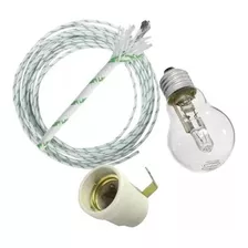 Kit Iluminação Churrasqueira Bocal Cabo 2m Lâmpada 70w 