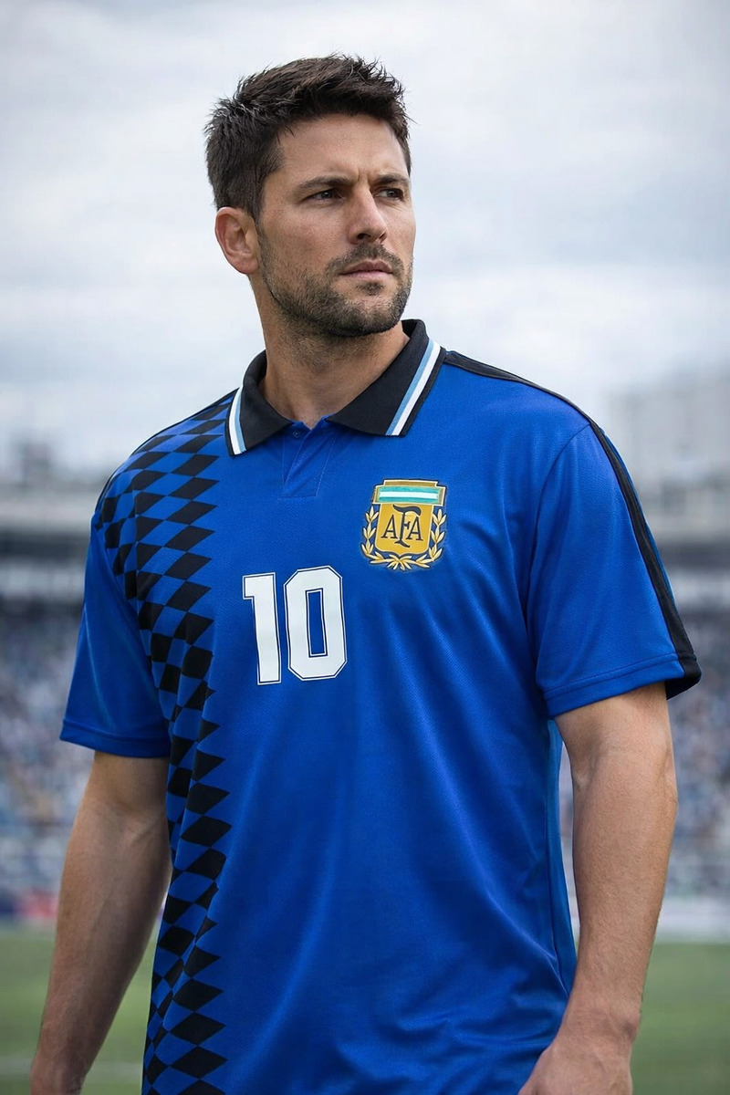 Camiseta Argentina 1994 Mundial 94 Suplente Azul Retro.