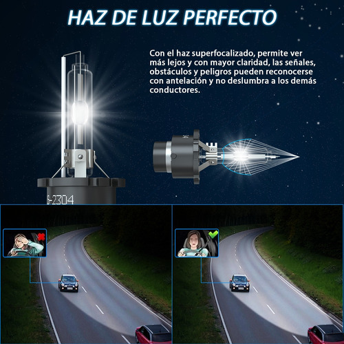 1 Par 6000k 35w Xenon Faros D2r Hid Luz Alta Y Baja 360 Foto 8