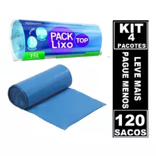 120 Sacos Lixo Azul 15 Litro Rolo Picotado Extra Resistente