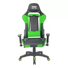 Silla De Escritorio Koa Racing Gam720 Gamer Ergonómica Negra Y Verde Con Tapizado De Cuero Sintético