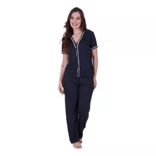 Pijama Amamentação Americano Longo Feminino Camisa Botões