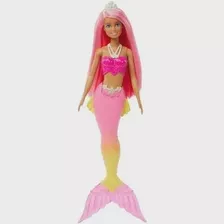 Boneca Barbie Fantasy Sereia Cabelo Pink Mattel Hgr08
