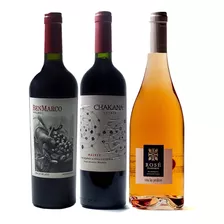 Vinos Malbec Tintos Rosados Premium Mix Caja X3