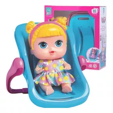 Bonequinha Mini Bebe Conforto Passeio Divertido Chupeta