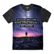 Camiseta Plus Size Versiculo Evangelica Cristão Gospel Deus