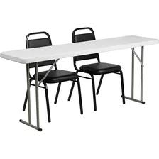 Flash Furniture 6-foot Plastic Folding Training Table Set Co