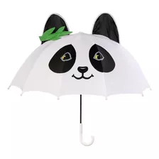 Paraguas De Panda Blanco Divertidas Orejas Desplegables...