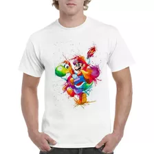 Camisa De Hombre Moderno Estilo Mario Yoshi 