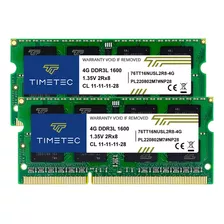 Timetec Hynix Ic Kit 8 Gb (2 X 4 Gb) Ddr3l Sodimm Placa Nuc