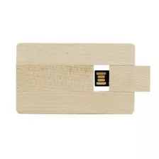 4 Pendrive Usb 8gb Cartão Madeira Pencard C/ Gravação Laser