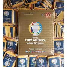 Copa América 2021 Capa Dura Dourado + 100 Envelopes(500figs)