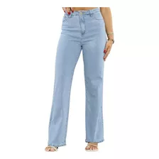 Calça Jeans Wide Leg Fem Cintura Alta Básica Com Lycra 28000