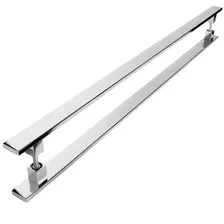 Puxador Inox Para Porta Pivotante Madeira Vidro 1.50 Metro Cor Prateado