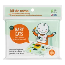 Kit De Mesa Bebê Crianças Babador E Jogo Americano Adesivo