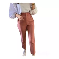 Pantalón De Vestir Pinzas Crepé Rosa