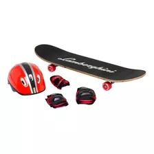 Skate Patineta Lamborghini + Casco + Coderas Baby Shopping