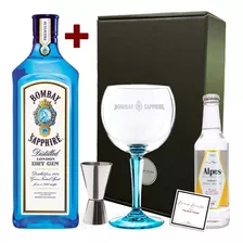 Regalo Gin Bombay Sapphire 750ml + Copón + Jigger En Cofre 