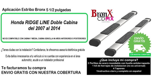 Estribos Bronx Honda Ridgeline 2007-2014 Foto 9