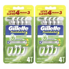 Aparelho Gillette Prestobarba3 Sensitive 2 Pacotes C 4 Cada