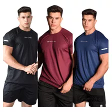 Kit 3 Camisa Camiseta Masculino De Academia Dry Fit Raglan