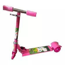 Patinete Infantil Menina Menino 3 Rodas Luz Dobrável Cor Rosa