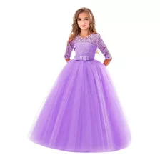 Vestido De Princesa Elegante Niña Para Cumpleaños Boda