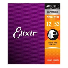 Cuerdas Elixir 12-53 Para Guitarra Electroacústica Nanoweb