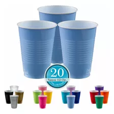 Vaso Desechable Amscan Paq. Con 20 Pzas. Color Azul Pastel