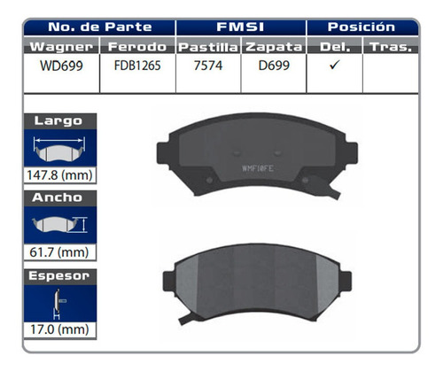 Balatas Delanteras Pontiac Bonneville 2002 2003 Ceramica Foto 2