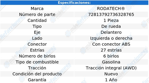 1 Maza De Rueda Del Trailblazer V8 6.0l 06 Al 09 Rodatech Foto 5