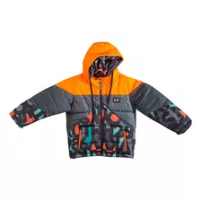 Campera Vik Vok Lifestyle Niño Letras Negro-naranja-vde Cli