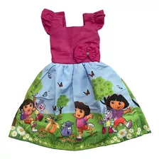 Vestido Dora Aventureira Infantil Luxo