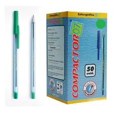 Caneta Compactor 0.7 Verde - Cx C/ 50 Cor Do Exterior Transparente