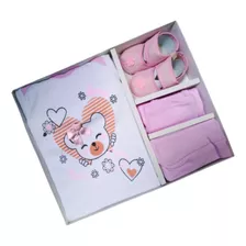 Ropa De Bebe Niña Osita Corazon Recien Nacida Rosa 0 A 4 Mes