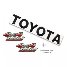 Toyota Hilux Calcomanía Negro Brillante Tapa Trasera+4x4 X4u