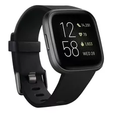 Smartwatch Fitbit Versa 1.34 Caja De Aluminio Anodizado Black, Malla Black De Elastómero Y Aluminio Anodizado Fb505