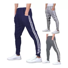 Kit 3 Calças Moletom Skinny Slim Sport Luxo -oferta Atacado