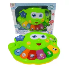 Brinquedo Polvo Piano Teclado Infantil Musical Com Som E Luz